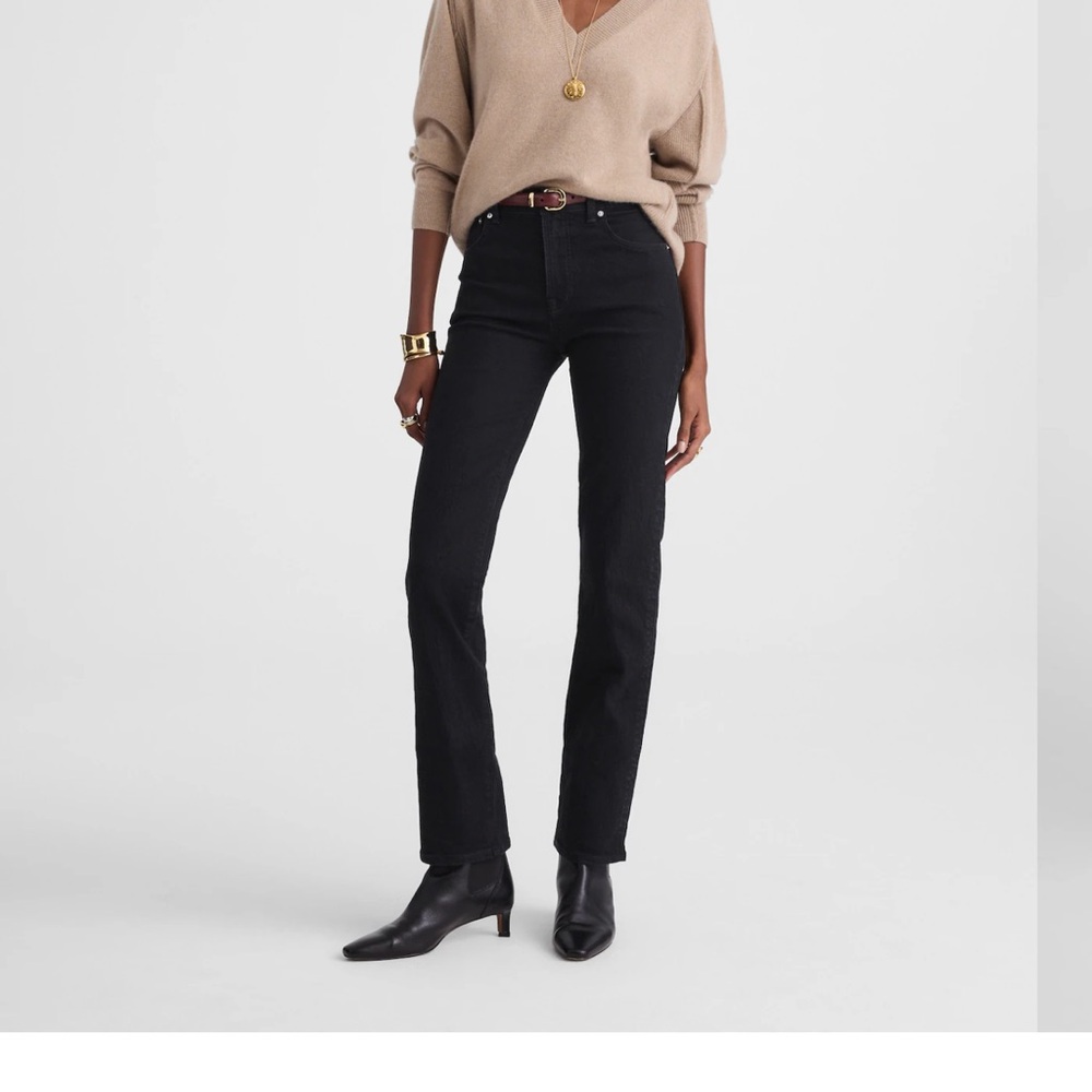 NWT Madewell Tall Longline Straight Jean in Black